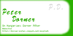 peter dorner business card